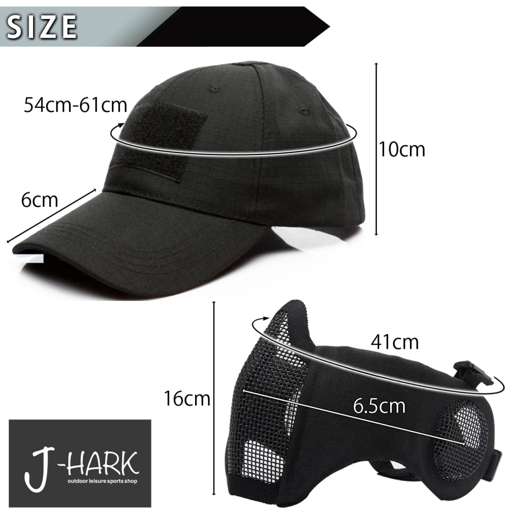 J-HARK サバゲー マスク フェイスガード タクティカル キャップ セット 耳保護付き 曇らない メッシュ フェイスマスク サバイバルゲーム 装備  | J-HARK market